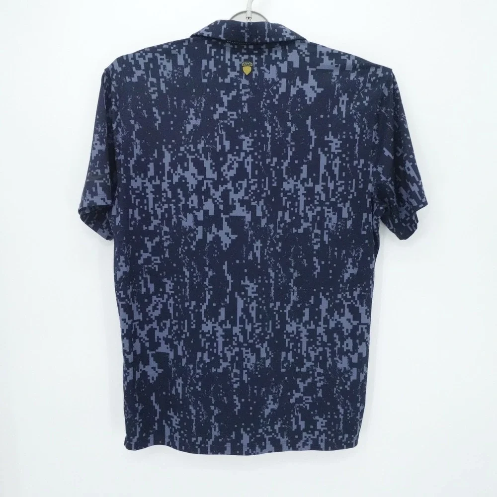 Spanish Oaks Golf Club‎ Polo Mens Medium Blue Digital Camo Stretch Nike Golf